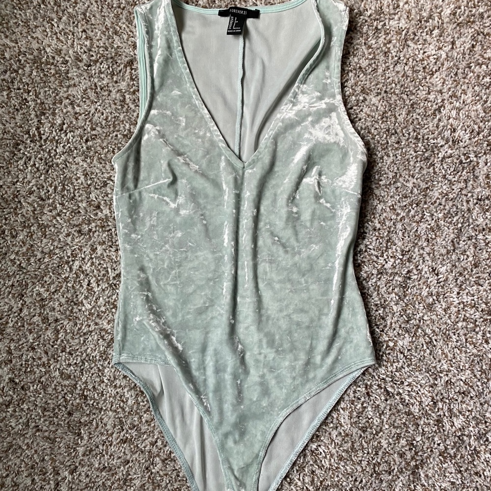 Forever 21 Crushed Velvet Bodysuit - Size S